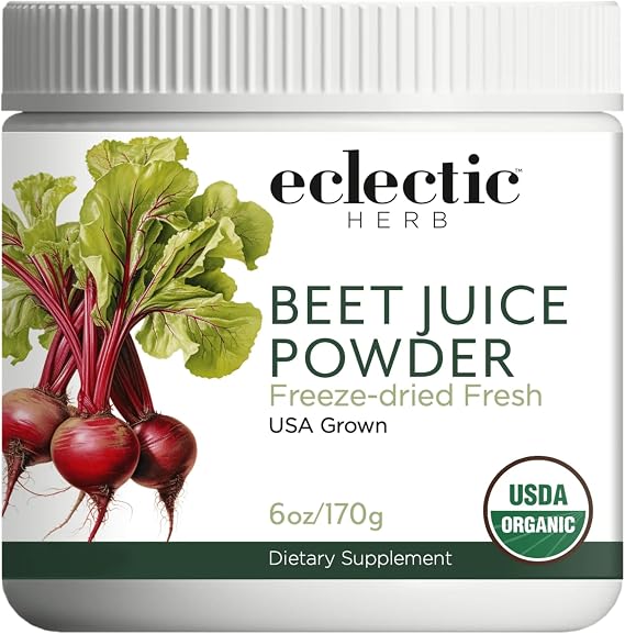 Eclectic Herb - Organic Beet Juice Powder | Stamina & Endurance | Cardiovascular Health, Circulation & Blood Pressure Support | Natural, Vegan, Non-GMO (6 oz | 170 g)