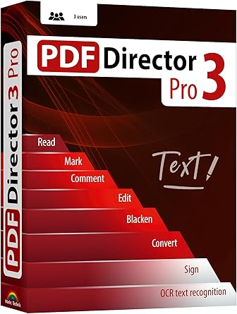 PDF Director 3 PRO - 3 PCs - incl. OCR 3.0 Module, edit, create, convert, protect, sign PDFs for Windows 11, 10, 8.1, 7