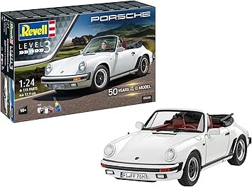 Revell Gift Set 05646 Porsche 911 G-Model Cabrio 50th Anniversary 1:24 Scale Unbuilt Plastic Model Kit with Accessories