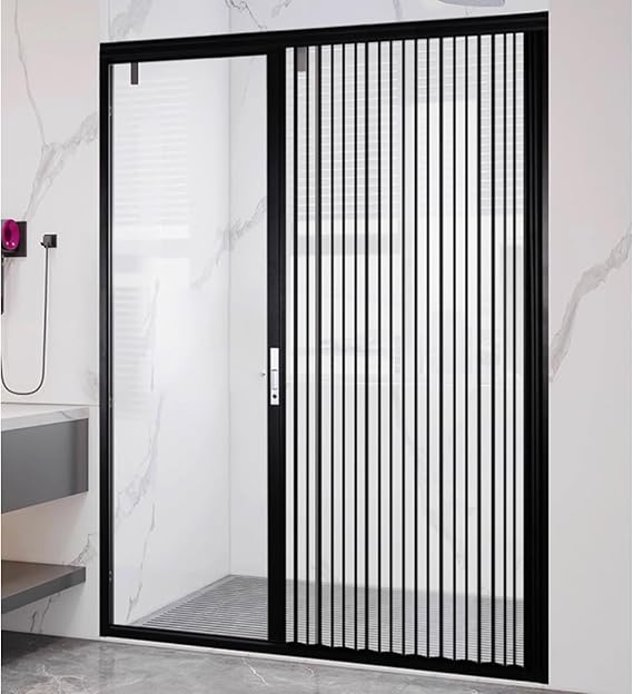 Transparent Crystal Panel Folding Sliding Door, Acrylic Locking Invisible Accordion Doors for Bathroom Toilet Bathroom Partition, Indoor Outdoor Clear Room Divider Door(W 72in/183cm,H 76in/193cm)