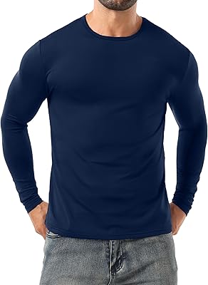 Sailwind Mens Thermal Underwear Quick Dry Shirts for Men Hiking Shirts Navy Blue