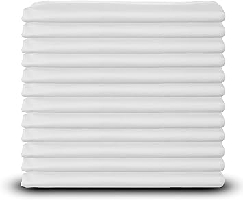 White Classic White Cotton King Size Pillow Cases Set of 12, Heavy Weight Quality Pillowcase with T-200 Thread Count, Elegant Double Stitched Tailoring Pillowcases, Pillow Covers