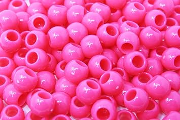 KOKO 170PC 12x15 mm Large Premium Pony Beads - Cool Beads for Hair Braids, Kids Crafts - Hot Pink